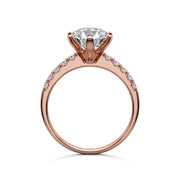 Asta Engagement Ring with Sidestones