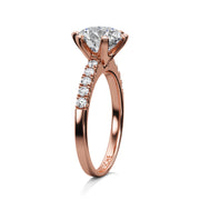 Asta Engagement Ring with Sidestones