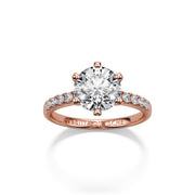 Asta Engagement Ring with Sidestones