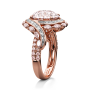 Roseate Skies Cocktail Ring Pink Round Mixed