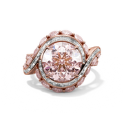 Roseate Skies Cocktail Ring Pink Round Mixed