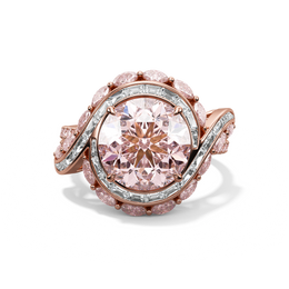 Roseate Skies Cocktail Ring Pink Round Mixed