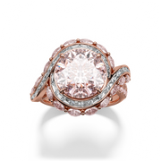 Roseate Skies Cocktail Ring Pink Round Mixed