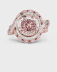 Roseate Skies Cocktail Ring Pink Round Mixed